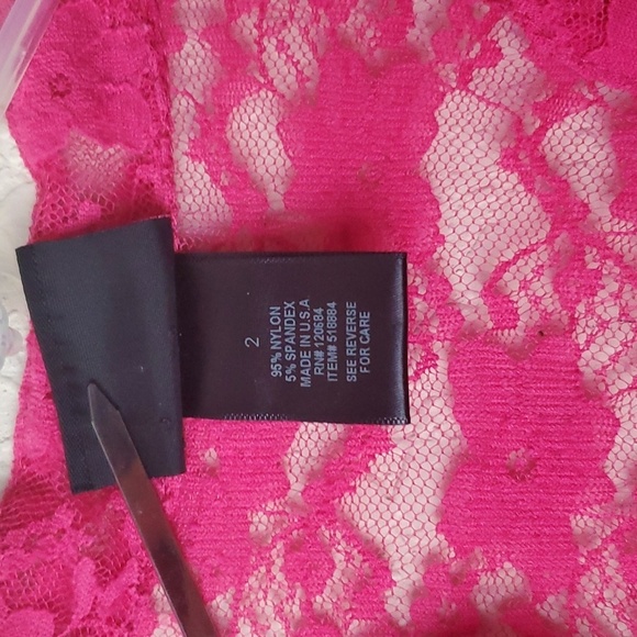 Torrid cinched waist short sleeve pink lace sz 2 top - Picture 5 of 7